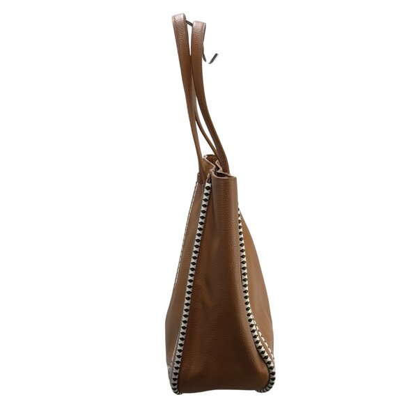 KATE SPADE New York Sheffield Dorma Brown Leather Tote White/Black Trim Detail - Picture 6 of 15